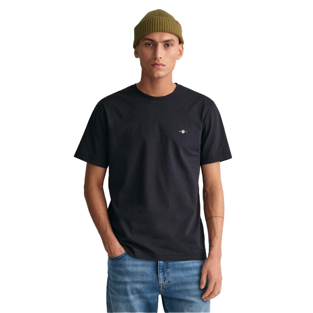 Gant Men's Black 005 Shield Short Sleeve T-Shirt - Xs