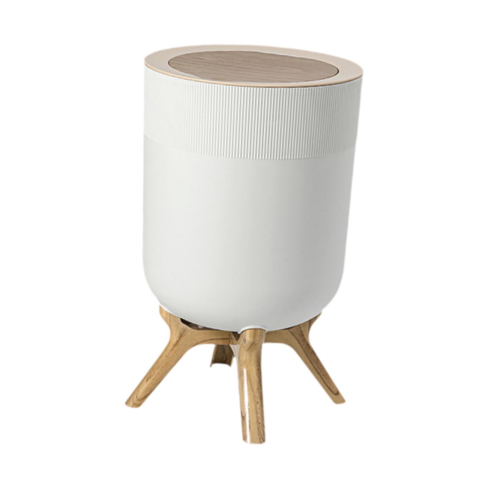 BNF®Trash Can with Lid Small Modern Household Paper Basket High Foot Garbage Can White|Home & Garden | Household Supplies & Cleaning | Trash Cans & Wastebaskets-image-27