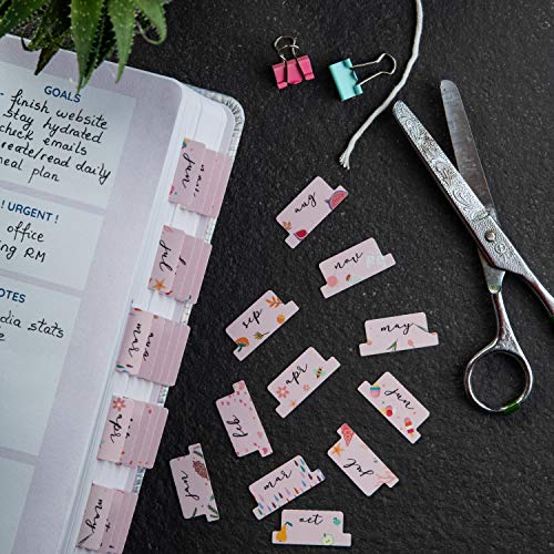 Onglets mensuels intercalaires blancs pour tri de documents administratifs