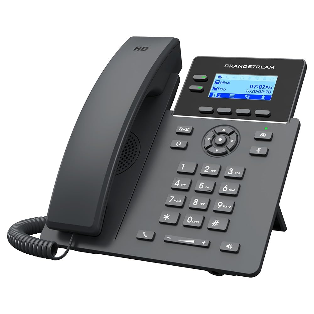 Grandstream GRP2602G IP Phone | 2 Lines, 4 SIP Accounts | 2.4-Inch LCD Display | Dual-Port Gigabit Ethernet with Integrated PoE