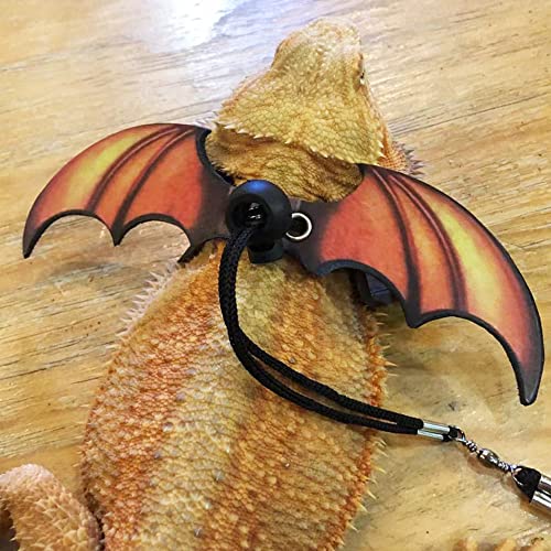 Adoggygo bearded dragon lizard leash harness - adjustable cool leather wing lizard reptile harness leash for bearded dragon lizard reptiles (orange) 2 Adoggygo bearded dragon lizard leash harness - adjustable cool leather wing lizard reptile harness leash for bearded dragon lizard reptiles (orange) - image 3