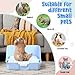 Reallnaive 15 Pcs Rabbit Starter Kit Small Rabbit Litter Box Girls Gift Animal Grooming Kit Bunny Toys Bowl Blankets with Cleaning Set for Guinea Pig Accessories(Candy Blue)