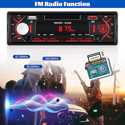Radio de coche Bluetooth multimedia single DIN miniatura 5