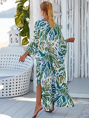 Image of sunforyou Kaftan Dresses for Women Stylish Caftans Plus Size Beach Cover up Soft Loungewear