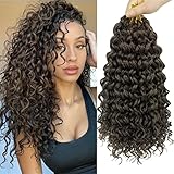 【Weiches natürliches Material】 Die gehäkelten Haarverlängerungen für schwarze Frauen bestehen aus hitzebeständiger Faser, deren Aussehen und Textur echtem Menschenhaar sehr ähnlich sind, das weich, natürlich, wiederverwendbar und waschbar ist und sich gut in Ihr eigenes Haar einfügt.