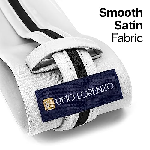 Image of boxed-gifts Umo Lorenzo Mens Zipper Ties Solid Color Pre Tied Polyester Neckties for Men and Women