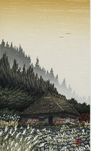 木版画　宮本秋風　『素秋』　額付き 楽天市場】宮本秋風 木版画『京の四季』 豪華専用木製額つき