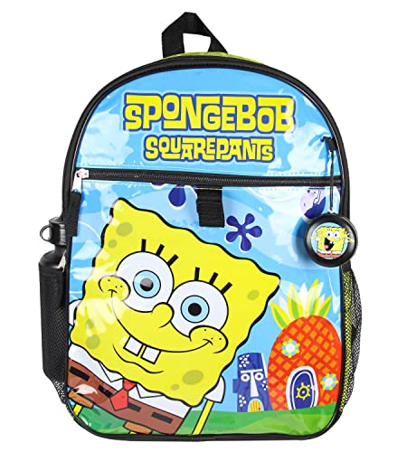 INTIMO Nickelodeon SpongeBob SquarePants Characters Squidward Patrick Mr. Krabs Sandy Plankton 5 PC Backpack Lunch box Water Bottle Set2