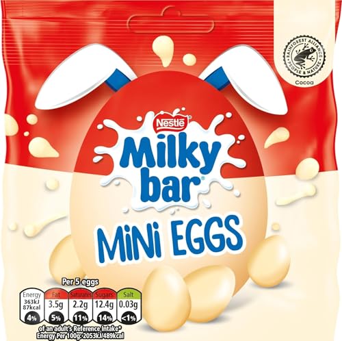 Milkybar White Chocolate Easter Mini Eggs Sharing Bag, 80g | Pack of 1