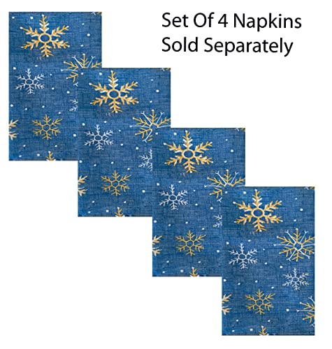 Servilletas de Tela Lintex Azul Snowflake 4 unid. miniatura 2