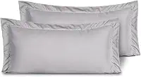 Kit 02 Fronhas para Travesseiro 90x50cm em Micropercal 200 Fios Tamanho Especial – Macia, Resistente e Fácil de Lavar (Cinza)