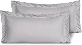 Kit 02 Fronhas para Travesseiro 90x50cm em Micropercal 200 Fios Tamanho Especial – Macia, Resistente e Fácil de Lavar (Cinza)