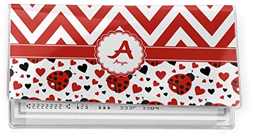 Personalized Ladybugs & Chevron Vinyl Checkbook Cover
