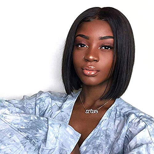 Beauhair 360 Lace Frontal Wig Pre Plucked With Baby Hair Lace Front Wigs Human Hair Straight Human Hair Wigs Natural Hairline For Black Women (8Inch)