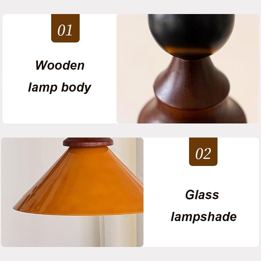 Luce Pendente Cono Vintage, Vetro Arancione Lampada a Sospensione