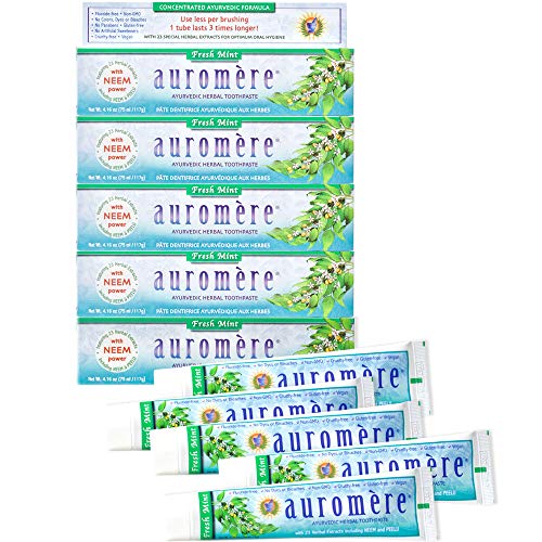 Auromere Tthpste Fresh Mint (pack of 5)