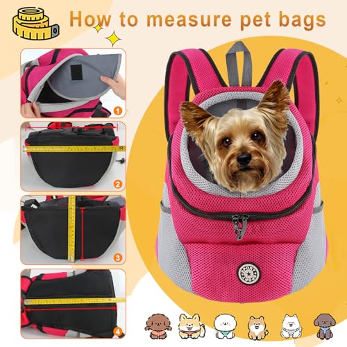 M MUNCASO Hundetrage-Rucksack Welpentasche Kleine Haustier-Fronttasche mit Atmungsaktivem, Head-Out-Design, Wasserdichter Boden für Reisen, Outdoor, Wandern