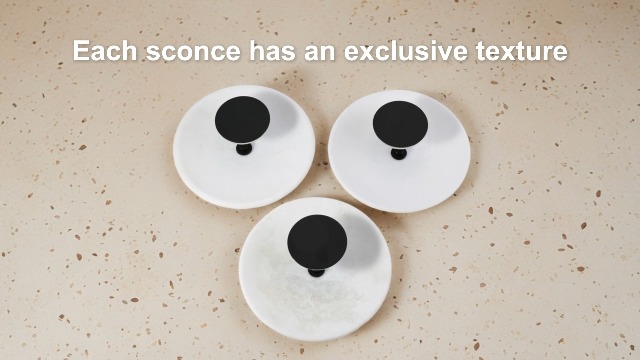 Image of Marble Round Wall Sconce, Natural Marble Hardwired Circular Sconce Modern Sconces Wall Lighting Vanity Light Fixtures for Bedroom, Stairs, Living Room, Bedside