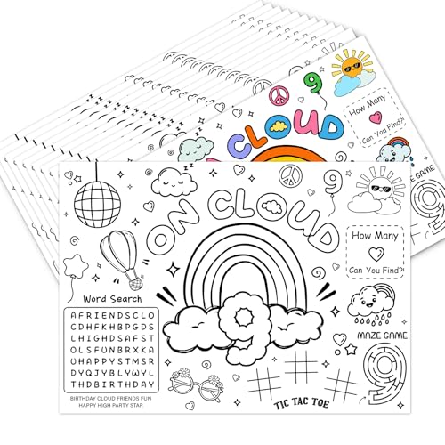 On Cloud 9 Birthday Decorations, 12PCS on Cloud 9 Birthday