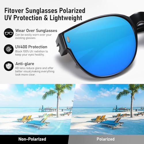 Image of HAOLOTA Fit Over Glasses Sunglasses for Women Polarized