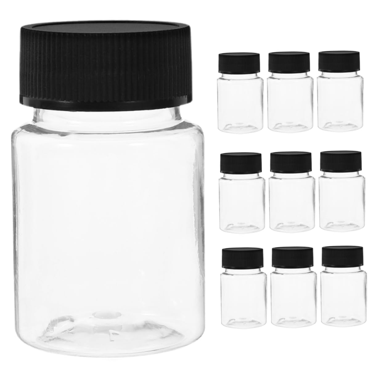 CIYODO 10-Pack 50ml Plastic Sample Bottles Wide Mouth Leakproof Suitable for Lab Classroom and Home Sample Storage