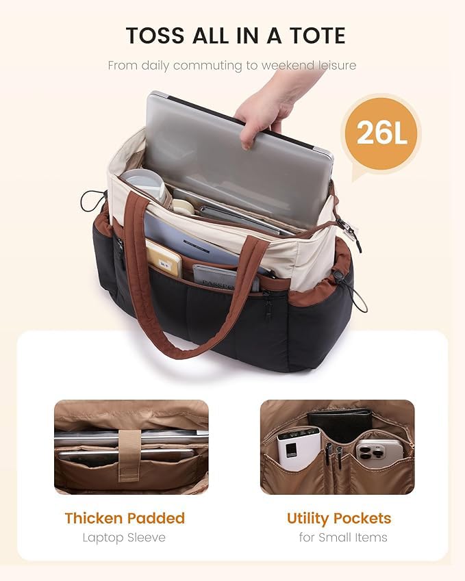 Image of Bayne Large Tote Bag for Woman | Large Size Laptop Bags for Women Office Use | Waterproof Handbag for Women | Elegant Office Bag for Woman | 13 inch Laptop