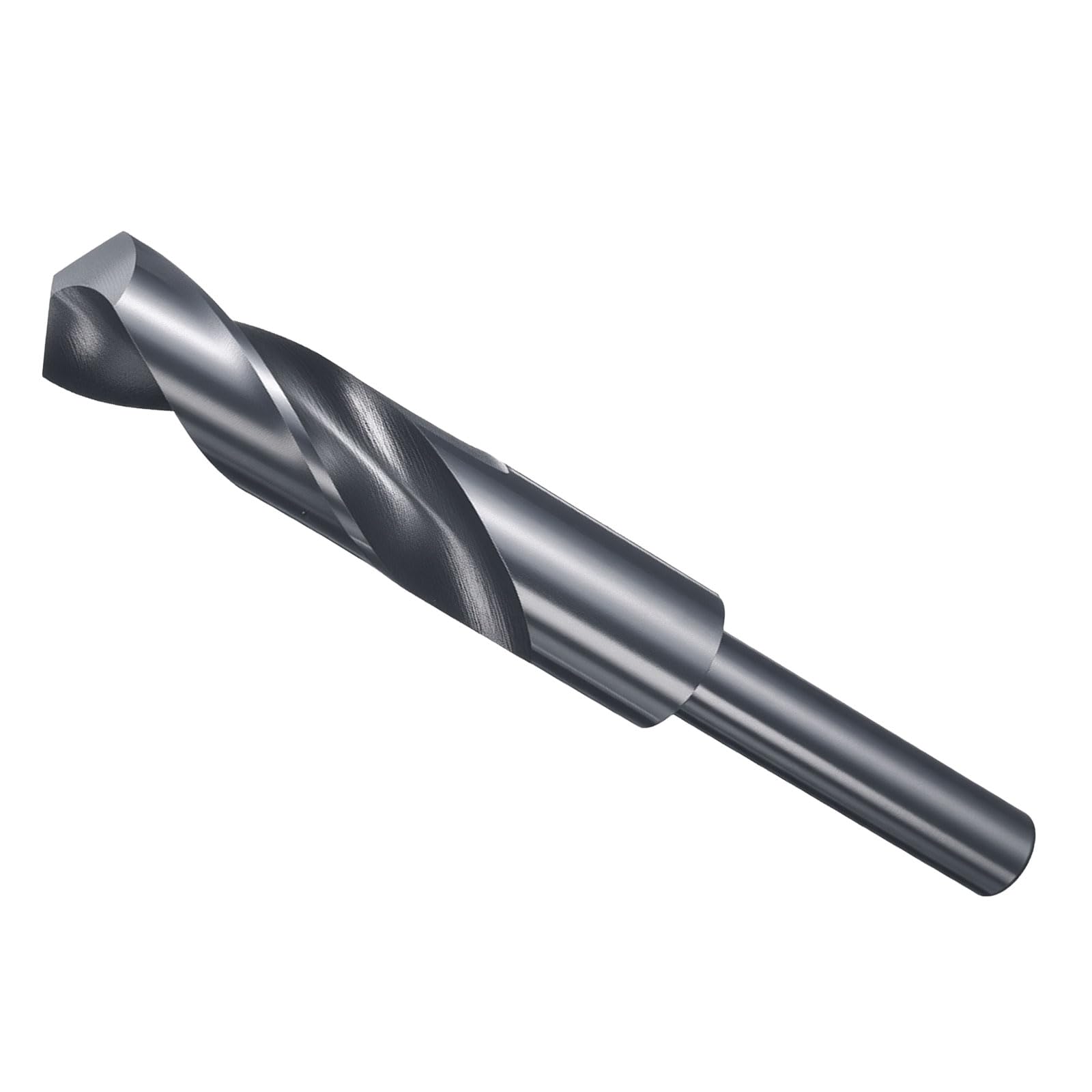 METALLIXITY Drill Bit(21.5mm), 1/2" Reduced Shank Round 4341 High-Speed Steel 118° Bits for Drilling Medium to Low Thin Steel Copper Aluminum Wood Plastic DIY Project Nitriding Black — image 1