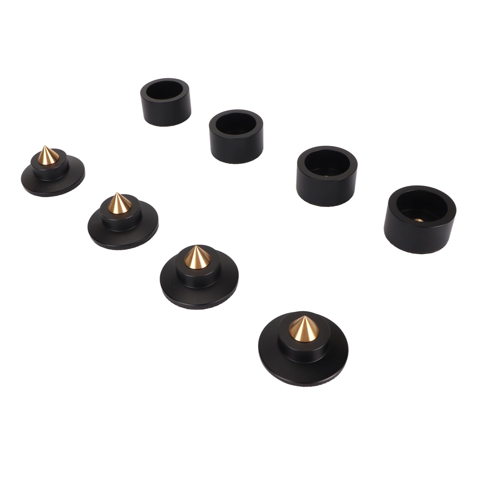 Piedini Isolanti per Altoparlanti HiFi Cuscinetti Ammortizzanti Premium per Giradischi Amplificatori Lettori CD 4 Pezzi Alluminio Rame (Nera)