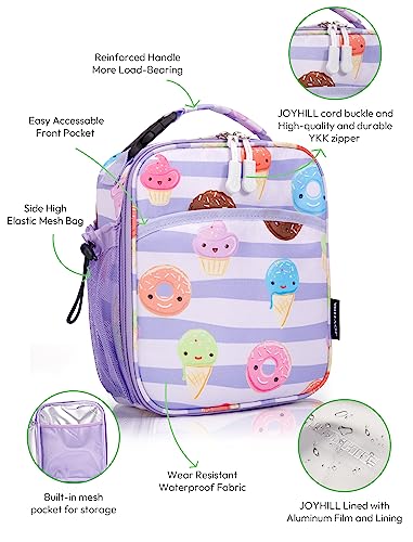 Joyhill Kids Lunch Box, Insulated Lunch Bag For Teen Girl Boy, Lunch Boxes For Kids With Water Bottle Holder For School, Cute Lunchbox Kawaii Small Lunch Tote Toddler Donut #TOP1