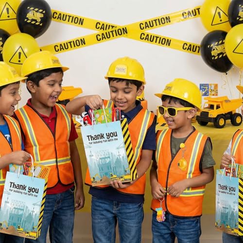 Image of Party Propz Construction Theme Birthday Return Gifts for Kids - 70 Pcs,3D Toys,Tool Pen,Key Chain,Eyeglasses,Slap Bands, Gift Bag, Construction Theme Decoration, Birthday Return Gift for Kids 6-12