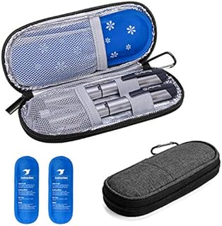 Yarwo Insulin Cooler Travel Case, Diabetic Medication Organzier with 2 Ice Packs