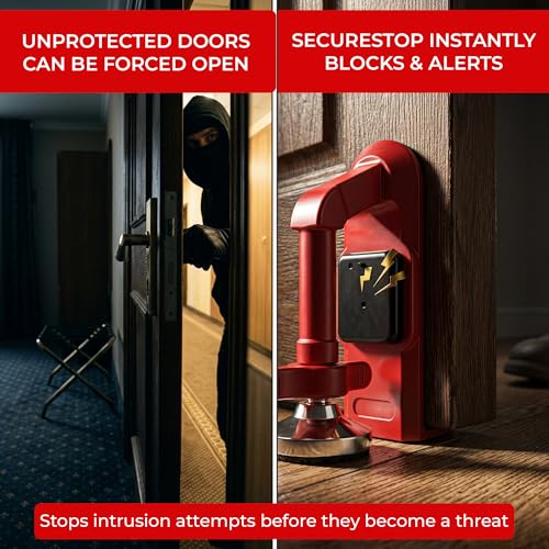 Portable Door Lock with Alarm – Travel Door Security Stopper for Hotel, Airbnb & Home – Adjustable Anti-Slip Door Jammer (80dB Alert, 5–35mm Gap) - Image 4