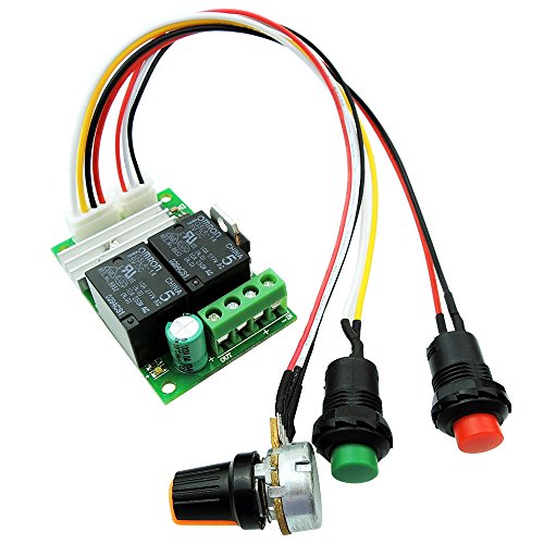 uniquegoods Controlador de velocidad de alta calidad 6V 12V 24V 28V 3A 80W motor de la CC PWM de velocidad ajustable reversible botón Cambiar controlador DC motor Inversión