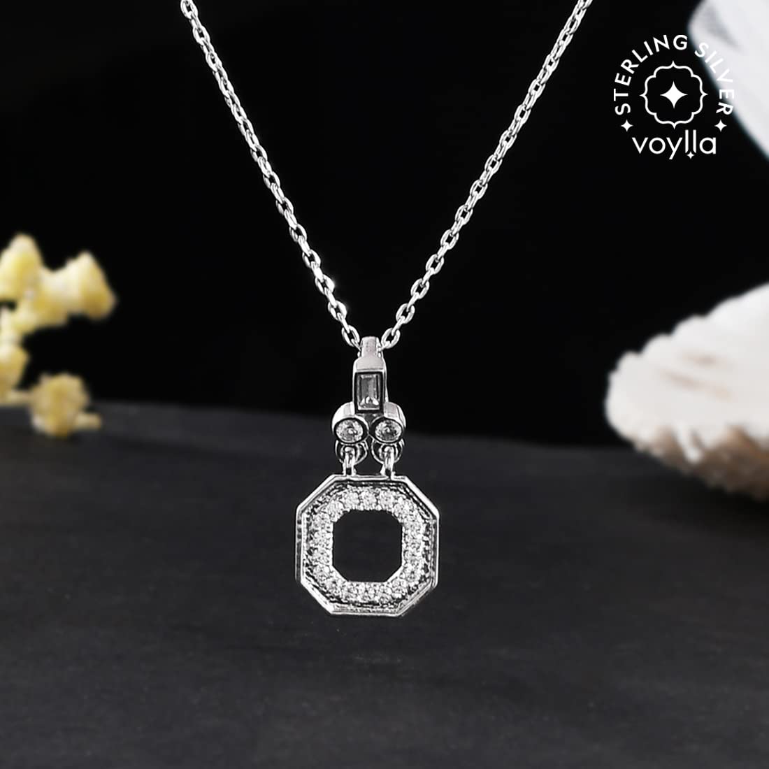 Mother's Collection Sterling CZ Pendant with Chain