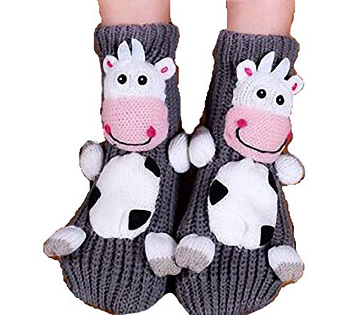 Image of Women's Thick Knit Skid proof Warm Casual Floor Carpet Socks