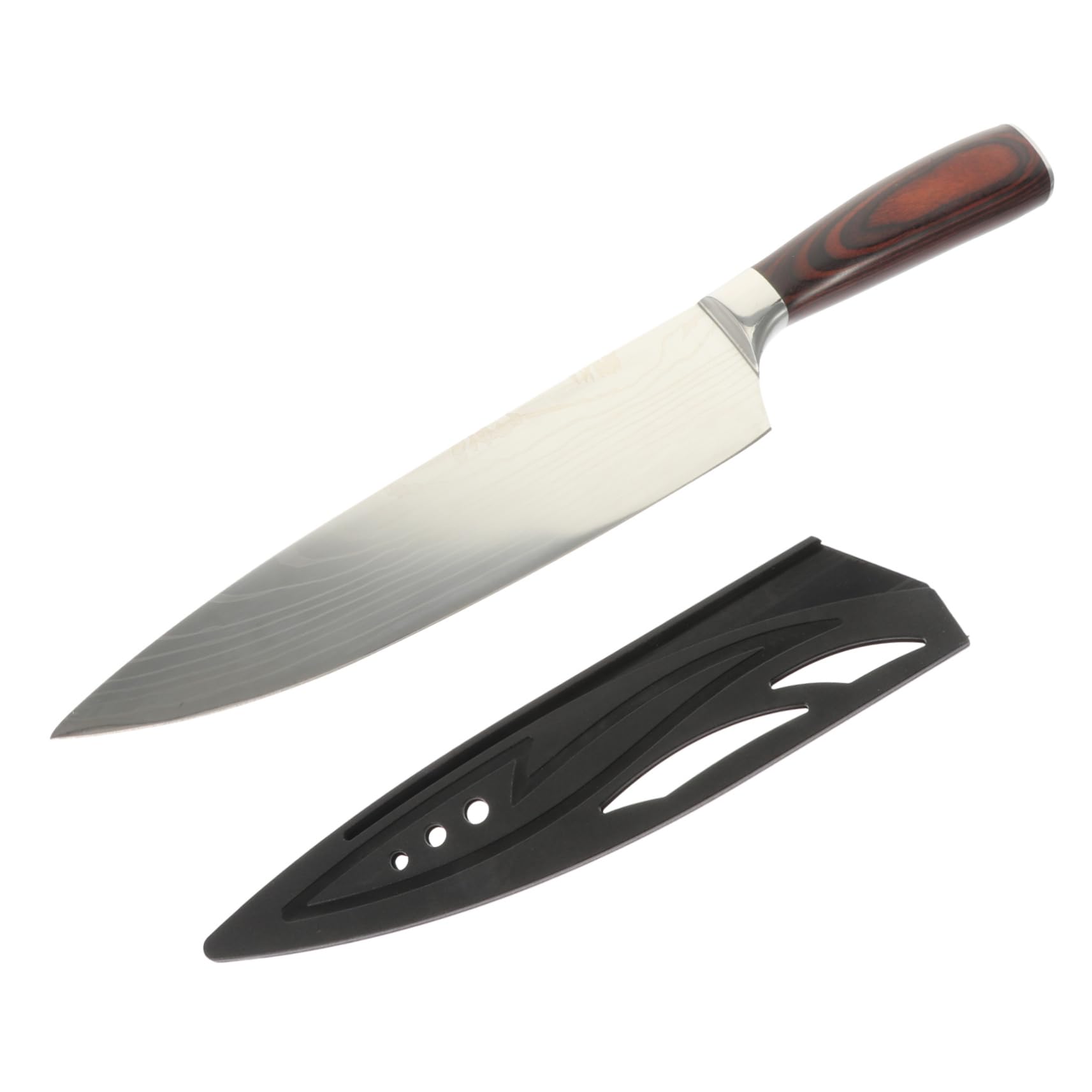 LABRIMP Cuchillo de Cocina Japonés Profesional Cortador Multiusos de Madera y Acero Mango Antideslizante para Cocina en Casa y Restaurantes