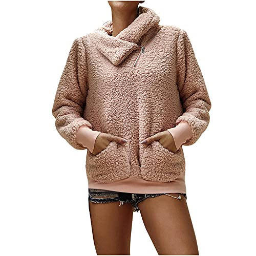 Ninedayx Camisetas de forro polar para mujer, camisetas de invierno para mujer, camisetas de talla grande para mujer, sudaderas para mujer, camisetas de manga larga para mujer, camisetas cálidas con