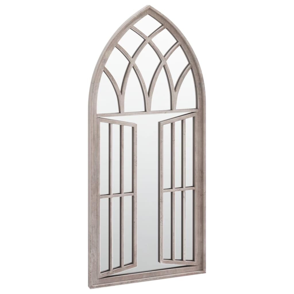 Miroir décoratif de jardin - 100 x 45 cm - Miroir mural de jardin avec effet rouille - En fer robuste - Miroir extérieur pour extérieur avec aspect vieilli