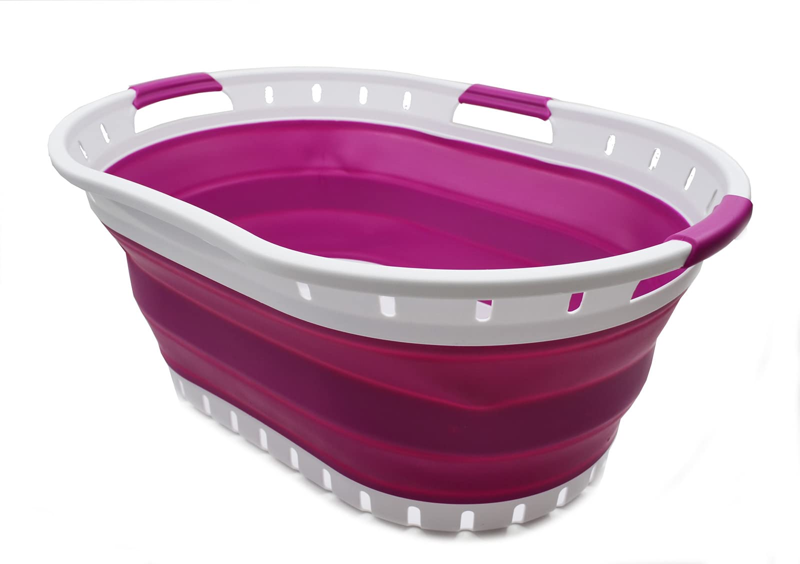 SAMMART - Cesto portabiancheria pieghevole in plastica da