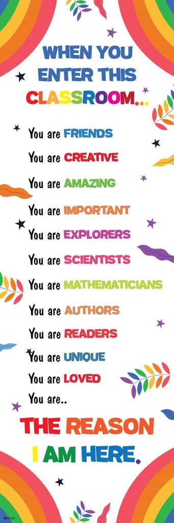 When You Enter This Classroom Educational Rules School Rainbow Classroom Decor Cool Wall Art Print Poster 12x36