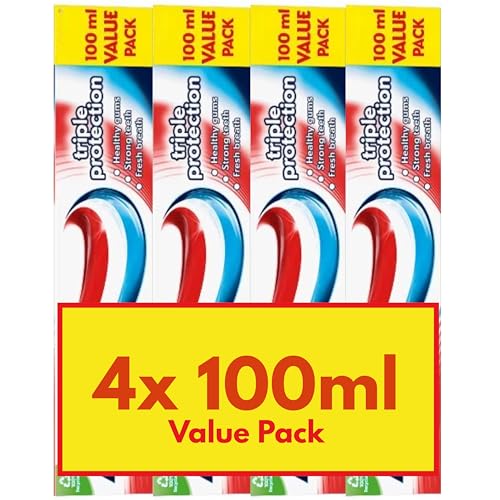 4 Pack Bundle - Aquafresh Triple Protection Toothpaste (4X 100ml) Value Pack.
