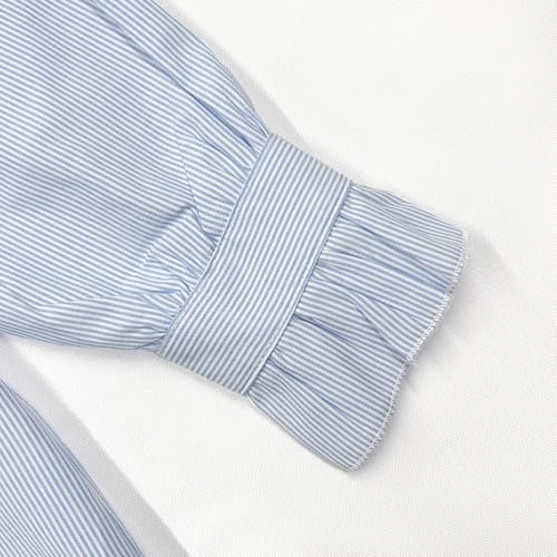 Image of Girls Short Sleeve Button Down Shirts Ruffle School Uniform Crop Tops Peter Pan Collar Plaid Blouse 4-13Y