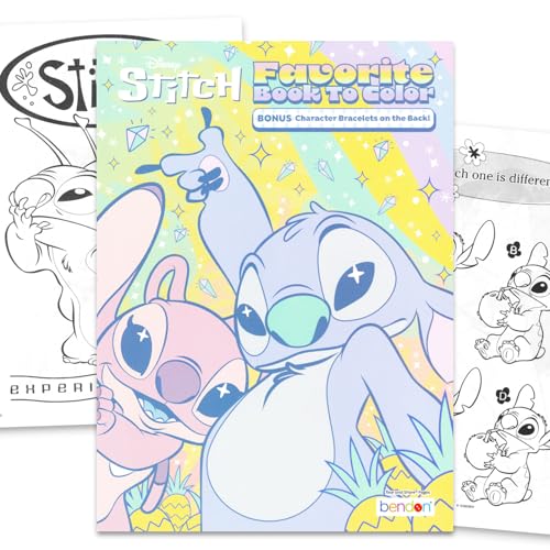 Disney Stitch Coloring and Activity Book Set - 32 Stitch Coloring Pages Activity Sheets Game Puzzles More | Disney Coloring Book for Girls Kids