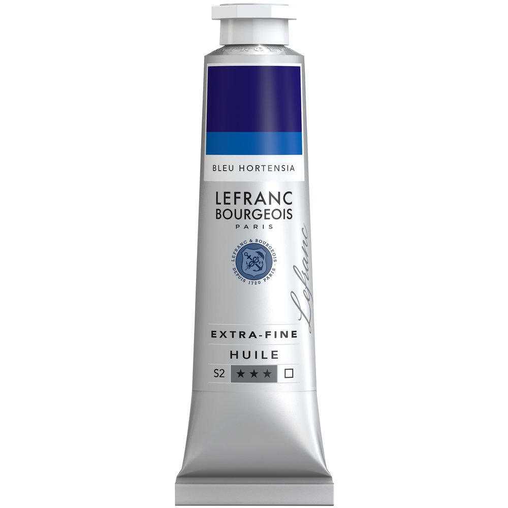 Lefranc Bourgeois Extra-Fine Oil Paint, Artists Quality, Hortensia Blue, 40ml Tube