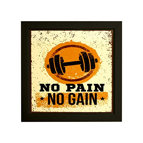 Image of Indianara Set of 4 Fitness Gym Motivational Quotes Paintings (2147) without glass 9.5 x 9.5 inch each