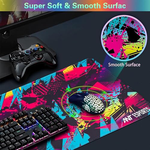 Image of Ant Esports Sneakerz Unique Mouse Pad Gaming Mouse Pad Extended Mouse Mat for Mouse Keyboard with Stitched Edges Waterproof Non-Slip Base Mousepads for Office Home Shop Gaming EXTRA LARGE Multi Colour