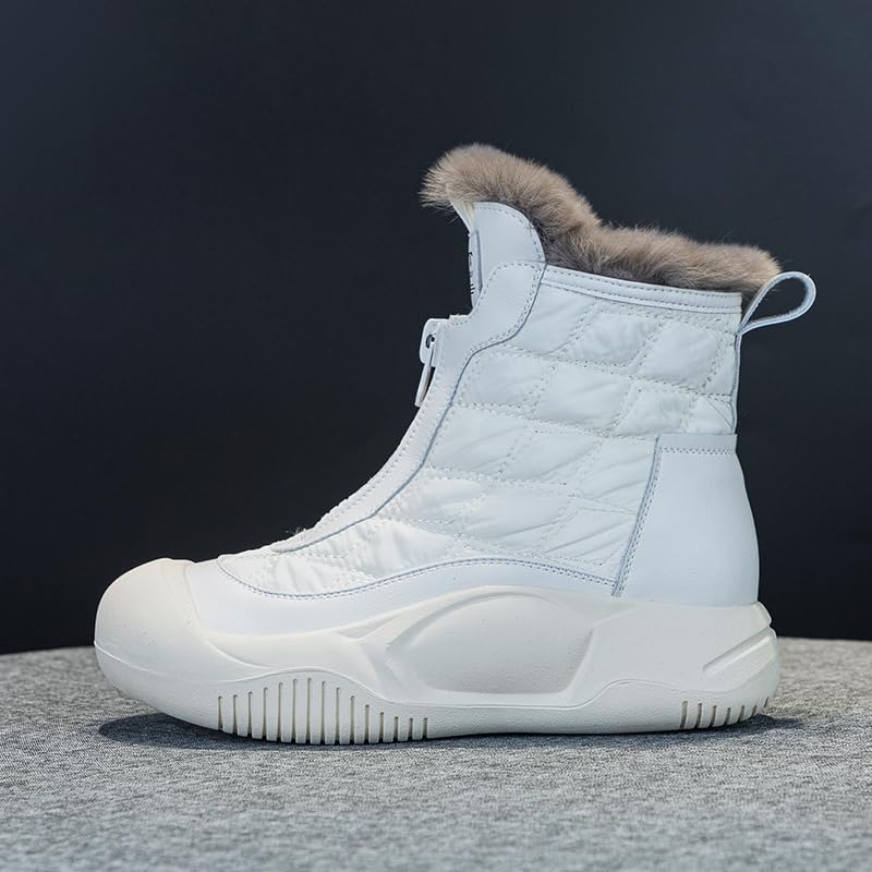 MEIION Swisszauber - Schneestiefel wasserdicht Winterstiefel Damen Wasserdicht und Spritzwassergeschützt mit Kunstpelz-Futter, Rutschfeste Sohle für Draußen Trekking und Wandern