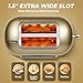 Roter Mond 2 Slice Toaster Smart Touch Screen, Retro Stainless Steel Bread Toaster with Digital Timer, Sleep Mode, Bagel, Cancel, and Defrost Functions, 6 Bread Types and Shade Settings, Gold