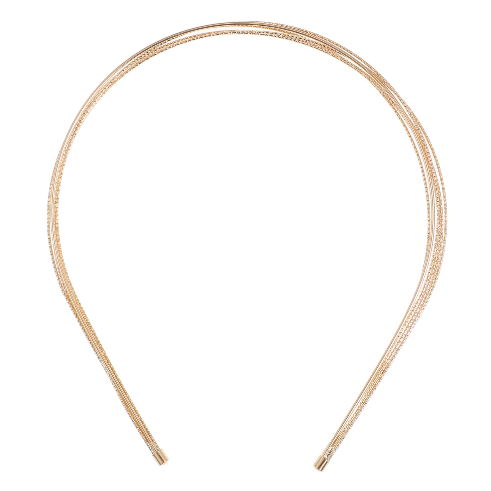 Diadema Metálica Delgada Multicapa Dorada para Cabello Largo y Liso