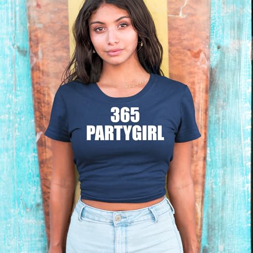 365 Party Girl Brat Girl Summer Womens Cropped T-Shirt, Soft Cotton Blend, Crop Top2